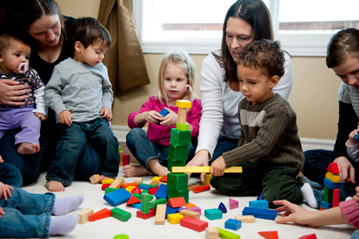 daycare employees with children